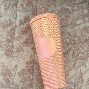 Starbucks Peach Studded Tumbler pink iridescent